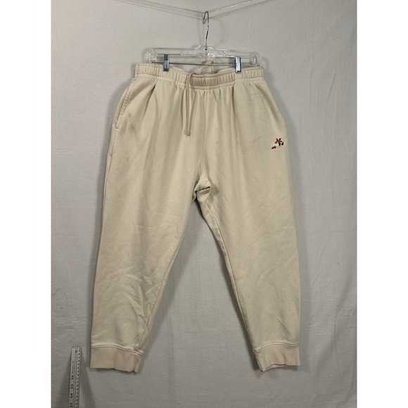 Nike Cream/Light Beige Men's Sweatpants Size 2XL With Flower Decal #1502 - Picture 1 of 16